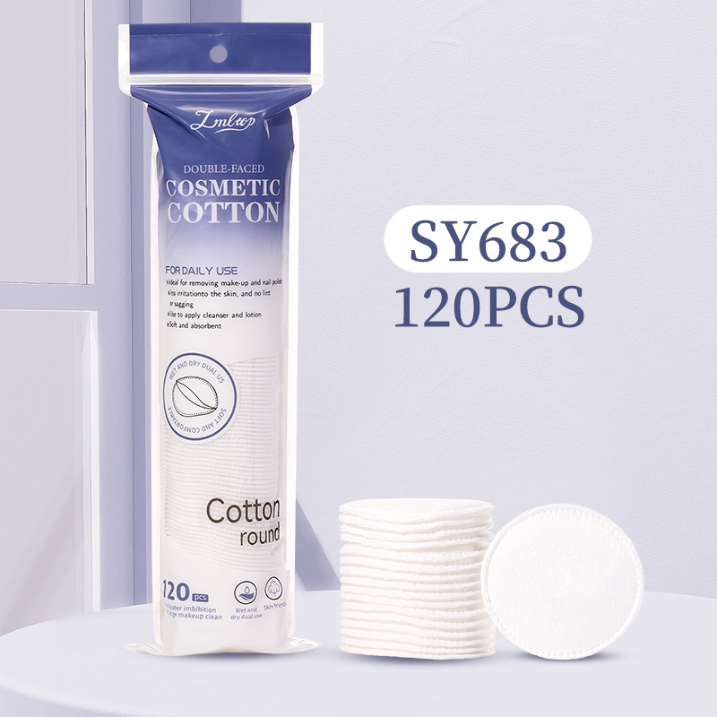 LMLTOP redondo algodón cosmético 150 piezas de doble cara bordes de prensa sándwich húmedo algodón cosmético redondo algodón cosmético suministrado exclusivamente a través de la frontera