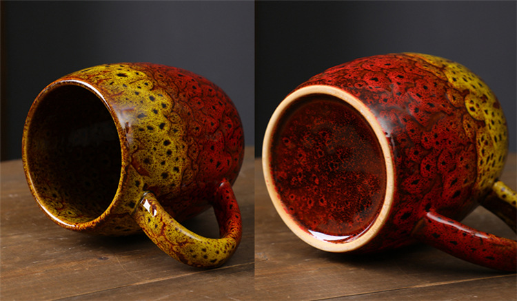 Ceramic Coffee Mug Large Capacity Creative Kiln Change Glacier Cup_voghion.com