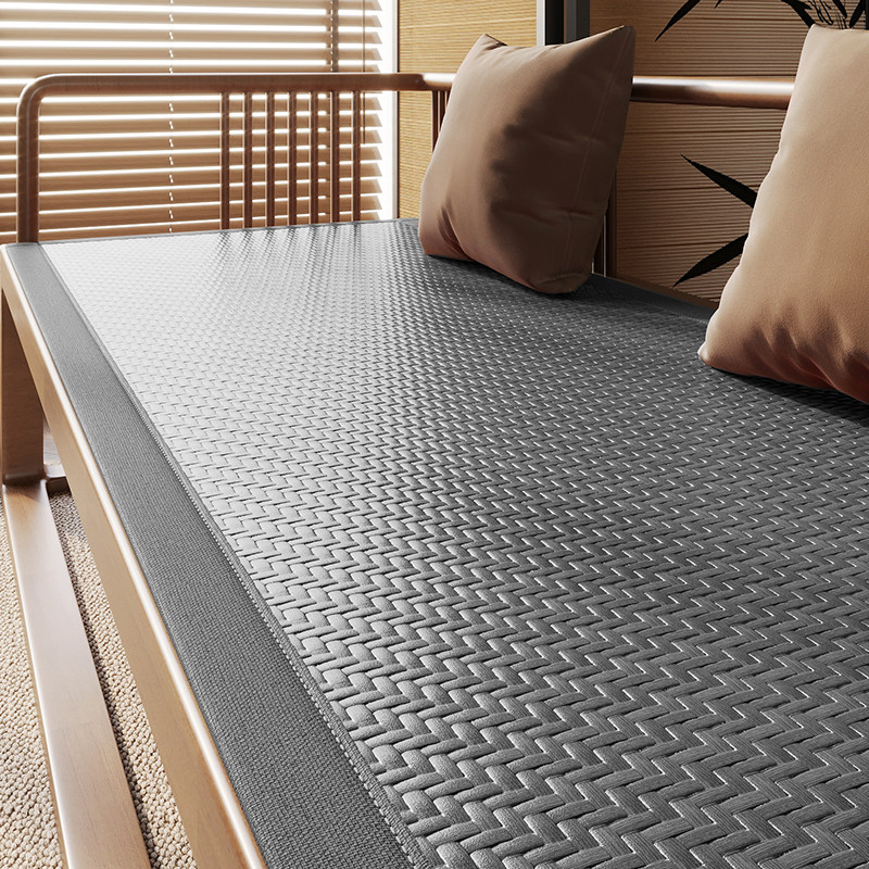 Cojín de sofá de madera maciza de estilo medieval, tapete de verano, cojín para silla, cojín de sofá de ratán y madera de sequoia, cojín de ratán antideslizante con sensación refrescante