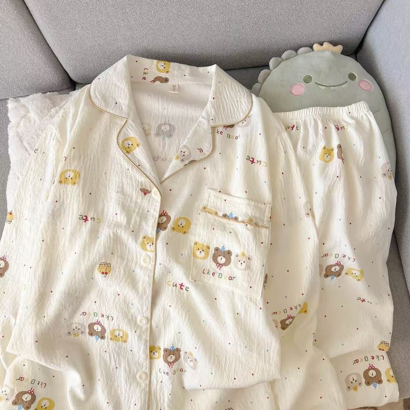 外国貿易クロスボーダー卸売クラウドコットン長袖ズボン 120 グラムパジャマ女性のための Xiaoxin 外で着用できるラペルカーディガンホーム服|undefined