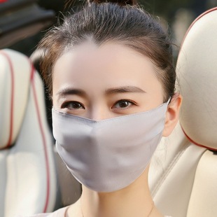 Silk Mask for Women, Summer Sun Protection, Thin, Breathable, Uv-Blocking, Washable