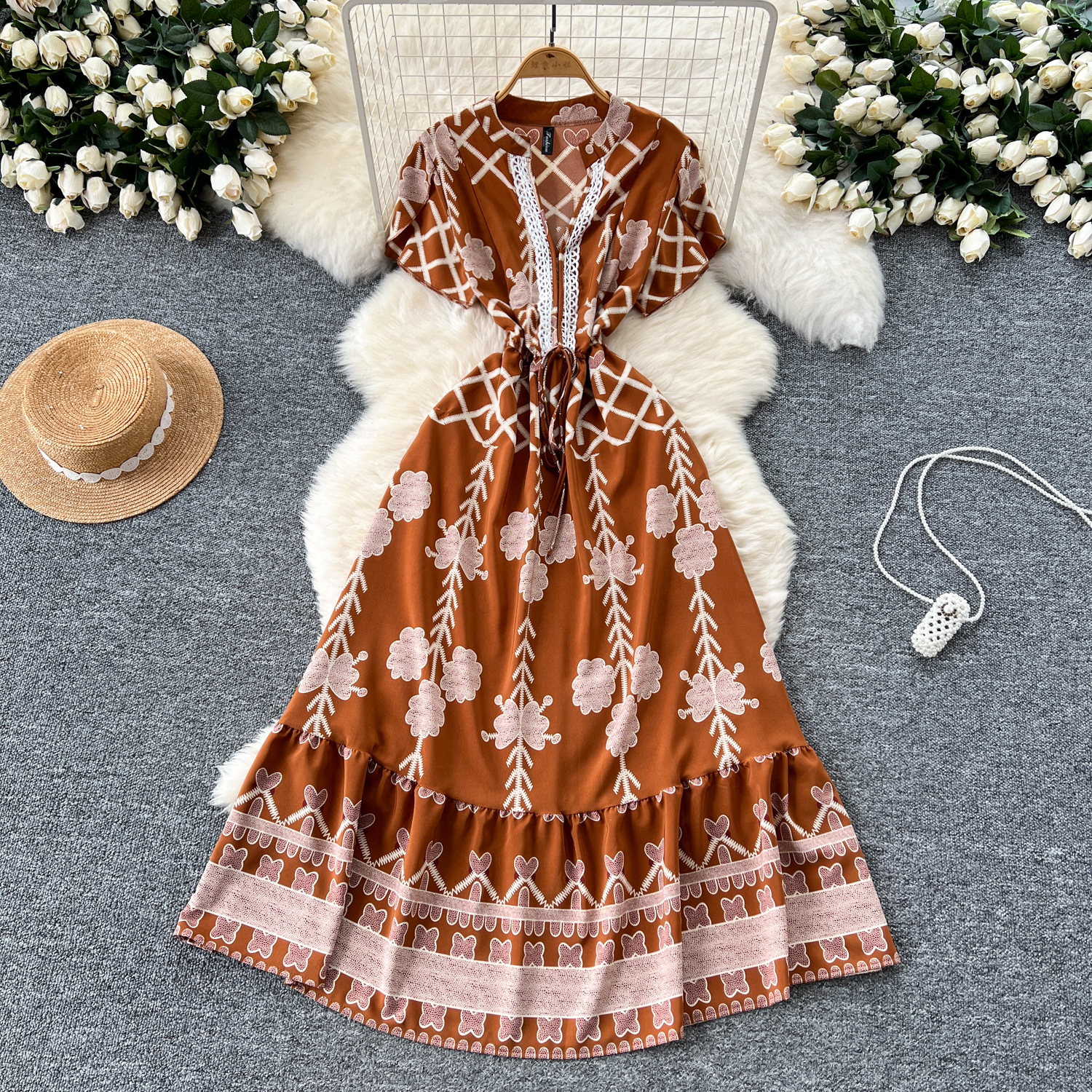 Retro lace summer dress
