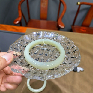 Jin Yutang Xinjiang Hetian Jade Clear Water Bracelet with Ice Bottom, Full of Oily and No Cracking, the Ruler Will Be Issued in Various Styles