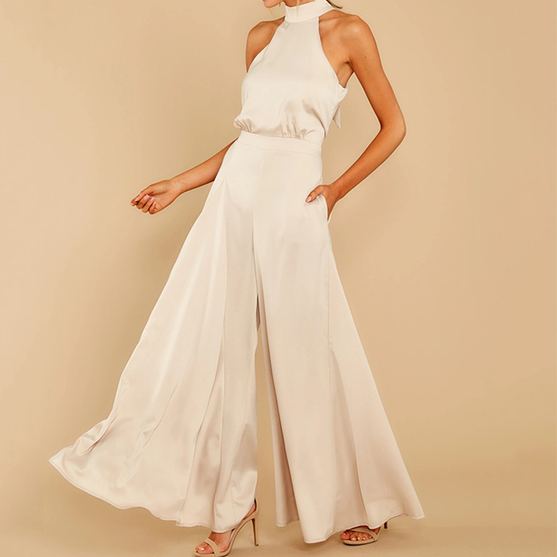 280g Weight Full Length Pants Length Polyester Fabric Type High Waist Waist Line Jumpsuits Pants Type Inelastic Elasticity Bodysuits Tops Type Daily Occasion Loose Fit Type Solid Color Pattern Summer Season Women's Gender Simple Style, Classic Style Style Women's Daily Bodysuits Simple Style Classic Style Solid Color Full Length Jumpsuits 3