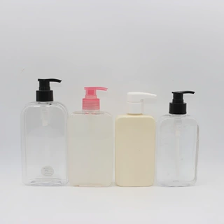 定制300 500ml pet四方扁瓶乳液瓶洗发露护发素化妆品空瓶
