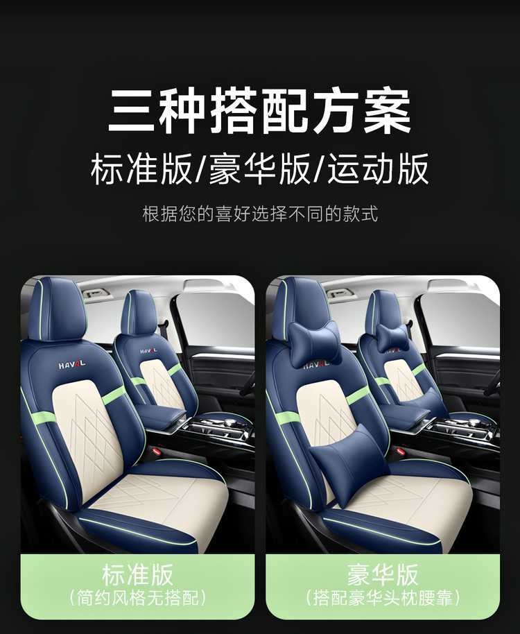 New Special Wear-Resistant Haval Raptor Phev Perforated Leather Car Seat Cushion for All Seasons All-Inclusive Nappa Leather Seat Cover