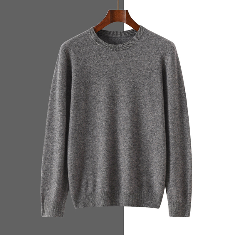 2024 autumn/winter new collection: men's cashmere knit sweater, long-sleeved, round neck, comfortable, versatile, skin-friendly, loose fit, and fashionable