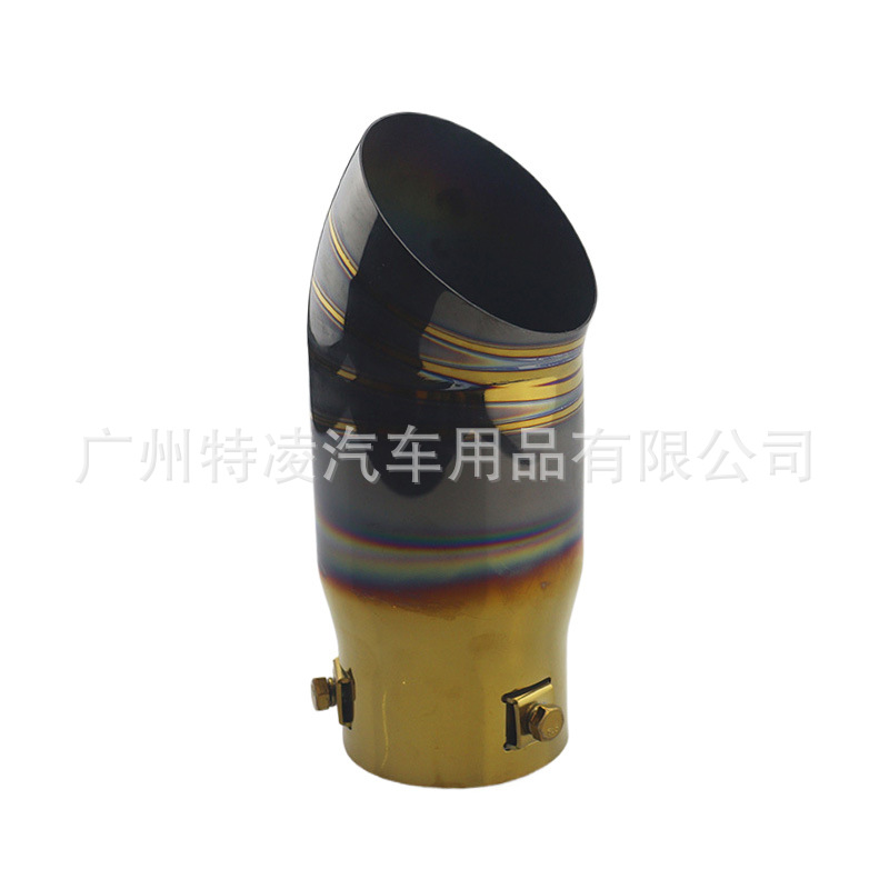 JDM universal 64mm exhaust pipe nozzle 2.5 inch stainless steel chrome rainbow black gold burning blue muffler small D tail throat 2