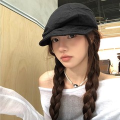 日本系レトロ綿麻のしわの雲のベレー帽の女性春秋の新型の顔を見せます。