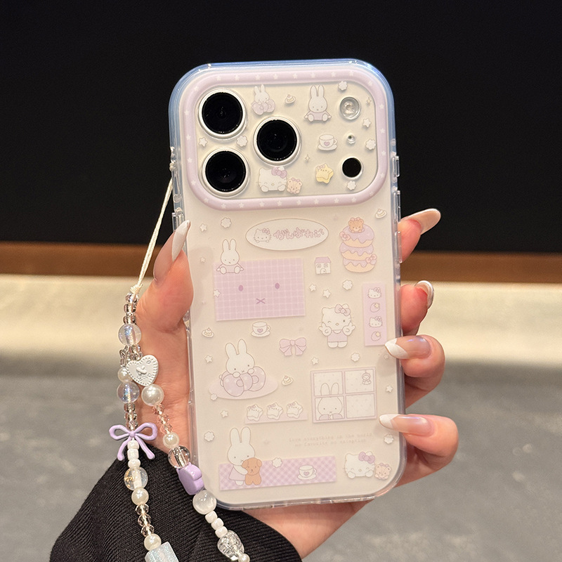 Soft and Cute Sticker Diary Phone Case Suitable for Apple 17/16Pro Niche Anti-Drop Iphone15/14P Simple Design