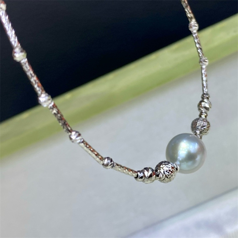 패션 클래식 18K 바닷물 정말 대마 파인애플 볼 팔찌 8-8.5MM 라운드 강한 빛 거의 완벽한 여성
