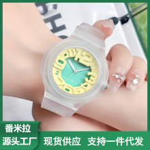 番米拉果冻学生手表女数字高颜值甜酷学院风DIY可拆卸硅胶表0630