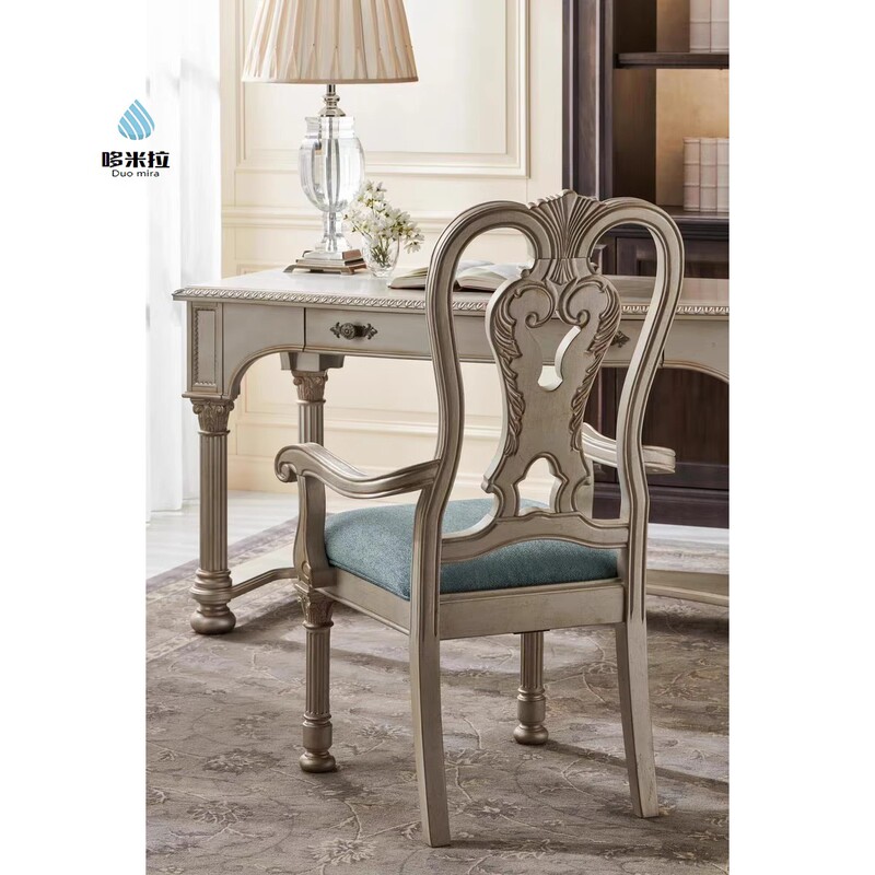 North American Solid Wood Vintage Furniture Tourle Music Desk French Style Light Luxury Carved Desk Study Computer Desk and Chair North American Solid Wood Vintage Furniture Tourle Music Desk French Style Light Luxury Carved Desk Study Computer Desk and Chair