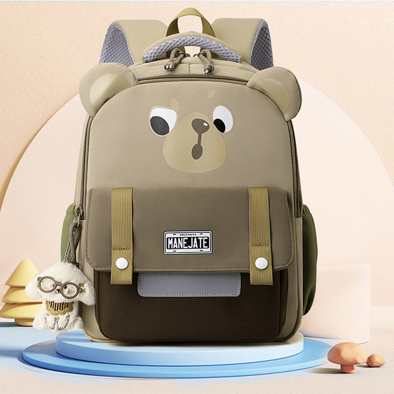 Cartoon Bear Kids Big Class Kindergarten Mochila para niñas de grado uno y dos mochilas para niños respirables