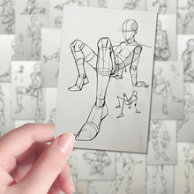 108张人体动态练习贴纸美术生绘画速写参考笔记本iPad贴画防水
