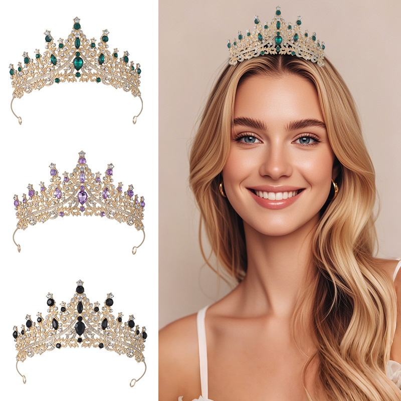 Bridal tocado de novia atmósfera transfronteriza vestido de boda joyas de cabello diosa de 18 años de edad bar mitzvah princesa corona de fiesta de cumpleaños