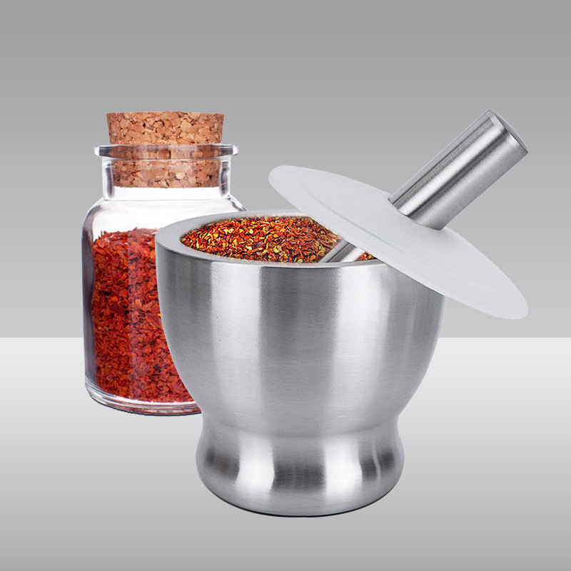 304 Stainless Steel Thickened Garlic Bowl Kitchen Garlic Paste Tool Household Manual Herb Grinding Bowl Wholesale