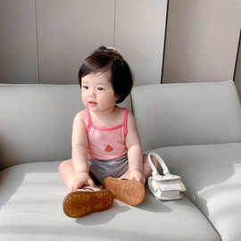 2025冰丝吊带外穿夏季凉爽上衣小背心婴儿薄款内搭T恤儿童女童潮