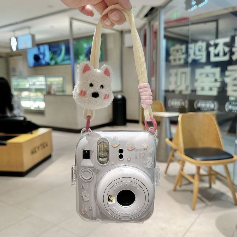 【mini12透明外壳】instax水晶壳拍立得硬壳相机保护壳壳子链条潮