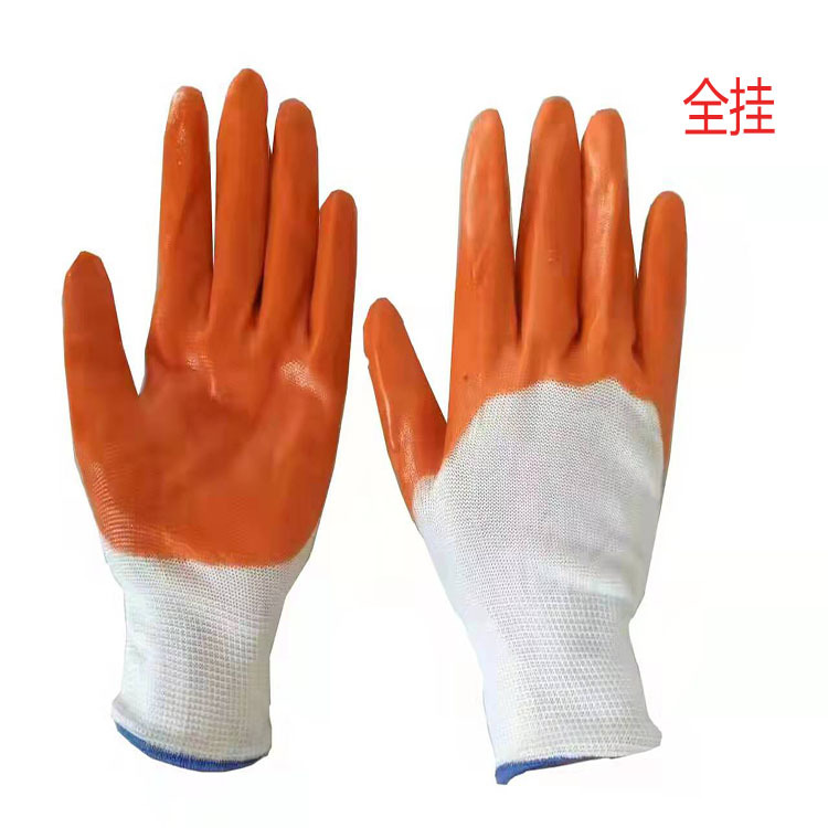 PVC 13-PIN guantes de plástico plana semi-Colgante completo piso colgante fábrica maquinaria especial de fabricación de pegamento amarillo guantes colgantes