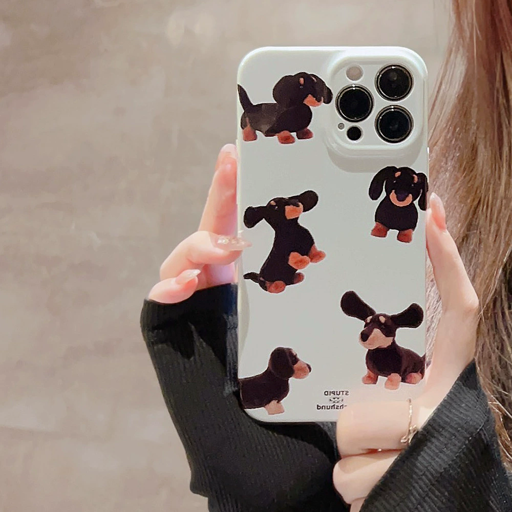 Чехол для телефона (Apple) iPhone 17 — Filin Cream Dachshund, мягкая крышка, совместим с несколькими моделями