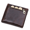Leather wallet for leisure, anti-theft, cowhide, genuine leather