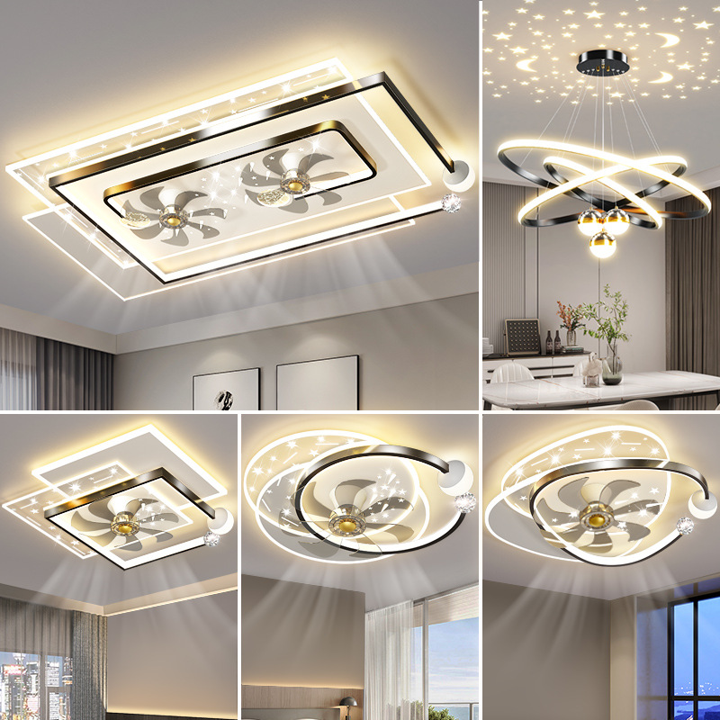 Living Room Lamp Led Ceiling Lamp Modern Simple Elegant Zhongshan Lamp Bedroom Dining Room Lamp Fan Lamp Package Combination
