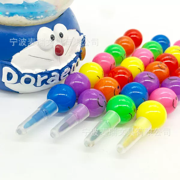 Mai Rui bullet crayon painting graffiti creative detachable smiley face multi-section crayon cartoon color egg crayon