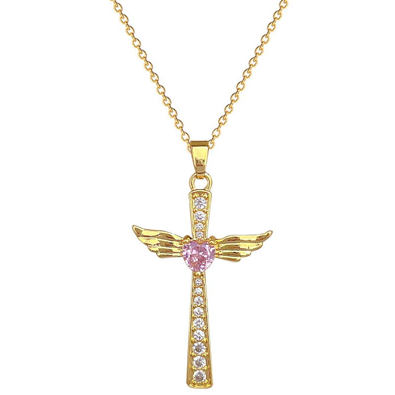 Gorgeous Diamond Cross Necklace For Women Versatile Titanium Chain_voghion.com