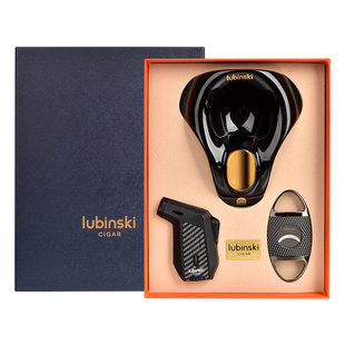 Cigar Tools suit Cigar Scissors Tools suit Cigar Scissors Lighter Ashtray Three Pieces suit