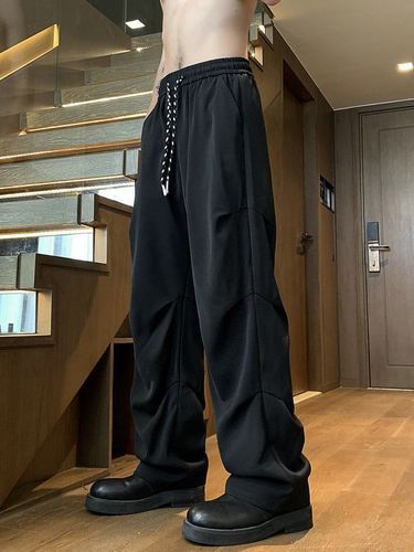Dopamine Autumn Parachute Pants for Men Summer Trend Brand Crepe Drape Straight Work Pants Loose Couple Casual Long Pants