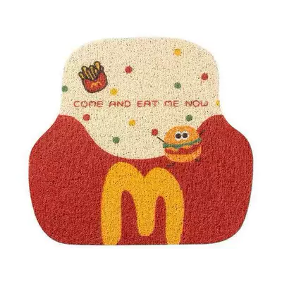 Avtomobil döşəmə paspasları, Easy to Clean, Can Be Cut - french-fries-burger-wire-loop-rear-foot-pad-1-piece-rear-floor-mats-silk-loop
