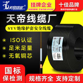 厂家直销天帝SYV50-5-1  2M射频同轴电缆电线无氧纯铜馈线覆盖双