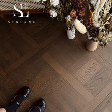 法式风复古艺术拼花木地板强化复合地板厂家直销卧室店铺环保耐磨