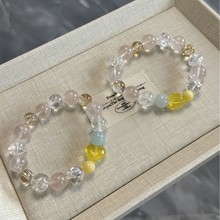 【澄思】天然水晶12m白阿赛diy12m粉晶手链蜜蜡爱心搭海蓝宝设计