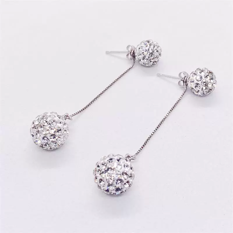 Летние серьги-кисти из 925 серебра, капли с Diamonds, платиновое покрытие