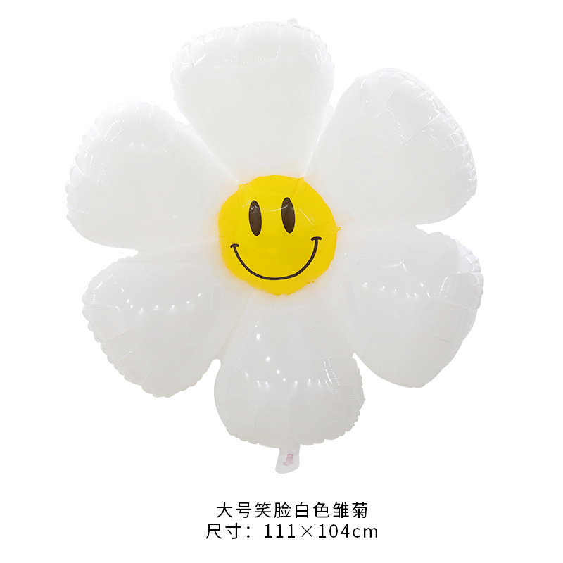 Globo de Aluminio en Forma de Margarita, Decoración Blanca Coreana para Fotos de Cumpleaños y Bebés