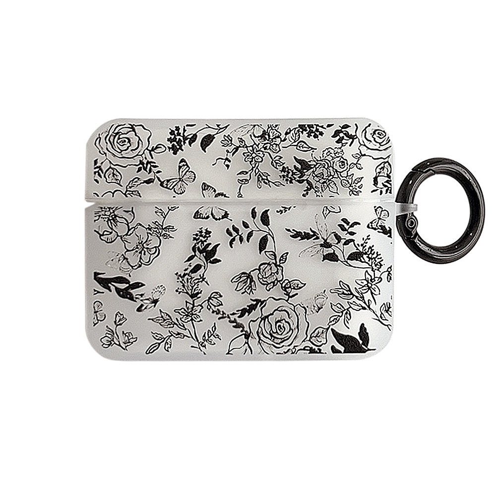 Sketch Rose mariposa para Apple airpodspro 2 funda protectora viento oscuro 1/2 auricular Bluetooth caso 3 Generación