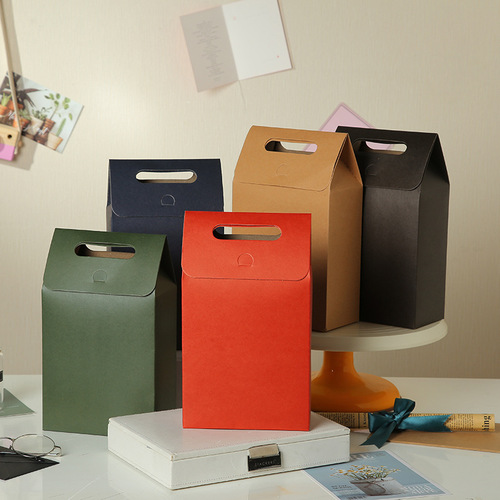 Solid Color Gift Box, Minimalist Self-Standing Windowless Gift Bag, New Style Handheld Sealed Gift Packaging Box