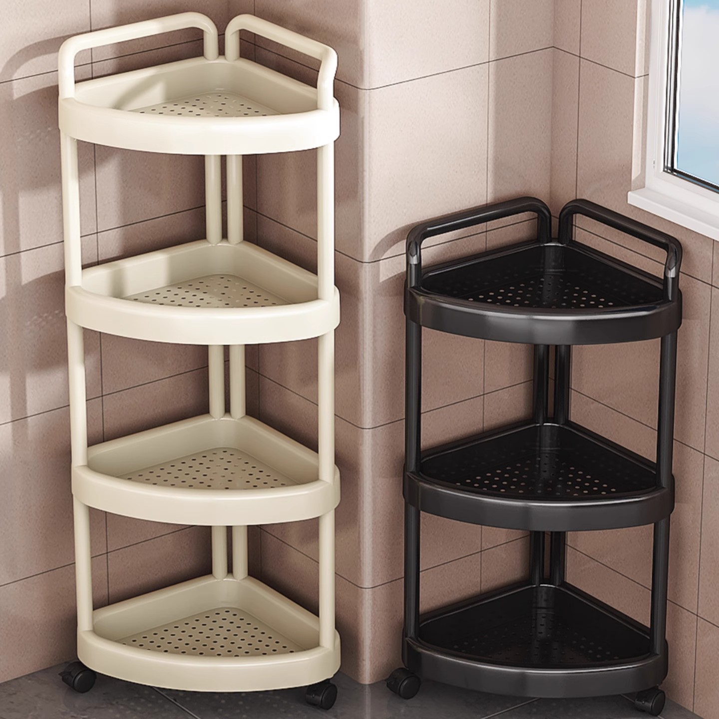 Trolley Storage Rack Household Bathroom Toilet Storage Rack Corner Removable Triangle Multi-Functional Storage Rack