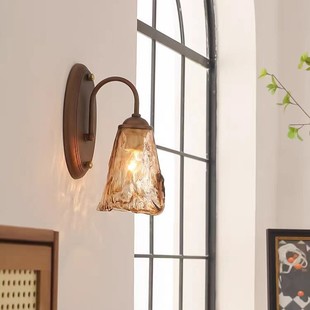 American-style retro bedside wall lamp French antique bedroom background wall lamp aisle atmosphere lamp