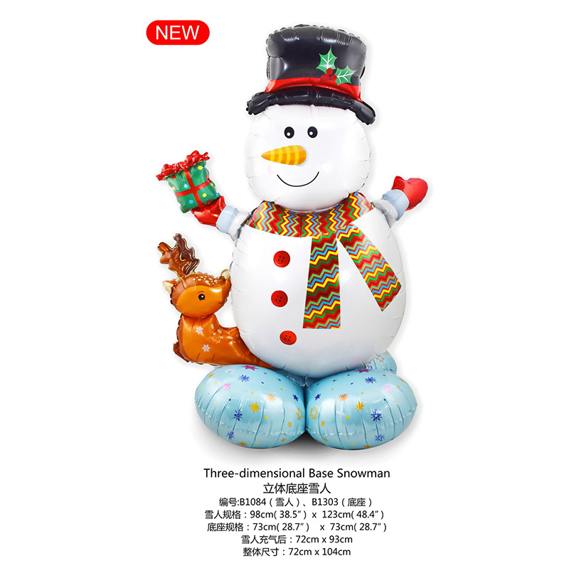 Navidad decoración de dibujos animados globo de aluminio centro comercial tienda fiesta decoración suministros Santa Claus globo