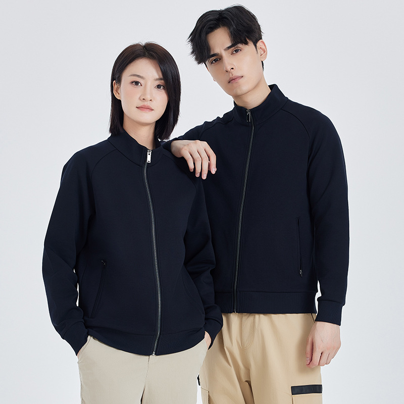 Media cremallera de gama alta ropa de trabajo de manga larga ropa de trabajo de negocios marca de moda ocio deportes cuello cremallera suéter logotipo personalizado