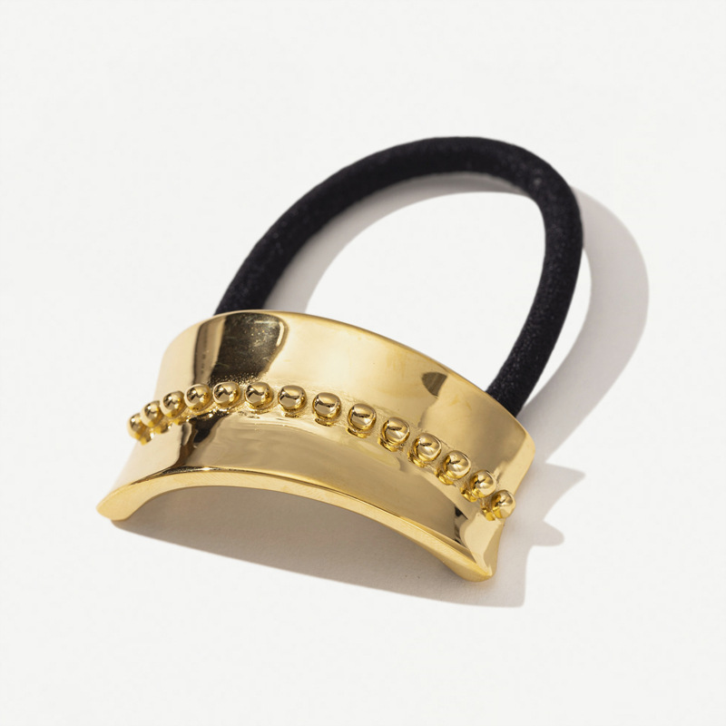 TENA Europa y América caliente estilo de acero inoxidable de oro 18K temperamento simple cuerda de cabello trenzada de cabello de cola de caballo