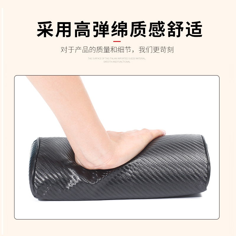 (2개) 공장 직접 공급 로고 자동차 머리 받침 베개 목 베개 탄소 섬유 자동차 로고 높은 탄성면 머리 받침 목 베개