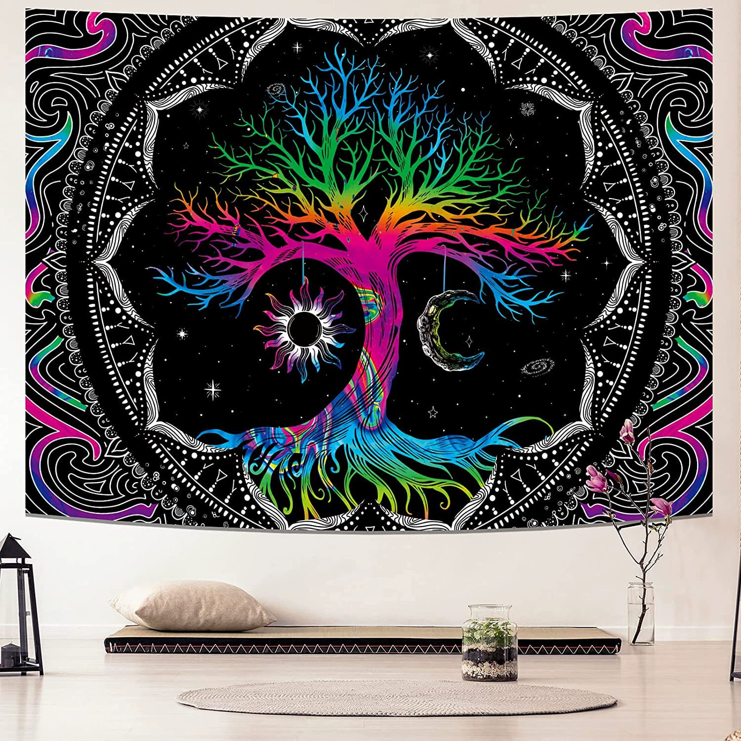 Cross -border Life Tree Psychedelic Manu Tapestry Tapestry Better and Sun Bohemia Background Cloth