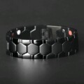 Bestseller in Europe and America: Men's Diamond-Shaped Bracelet with Germanium Stone, Hexagonal Magnet, Four-in-One Wide Bracelet