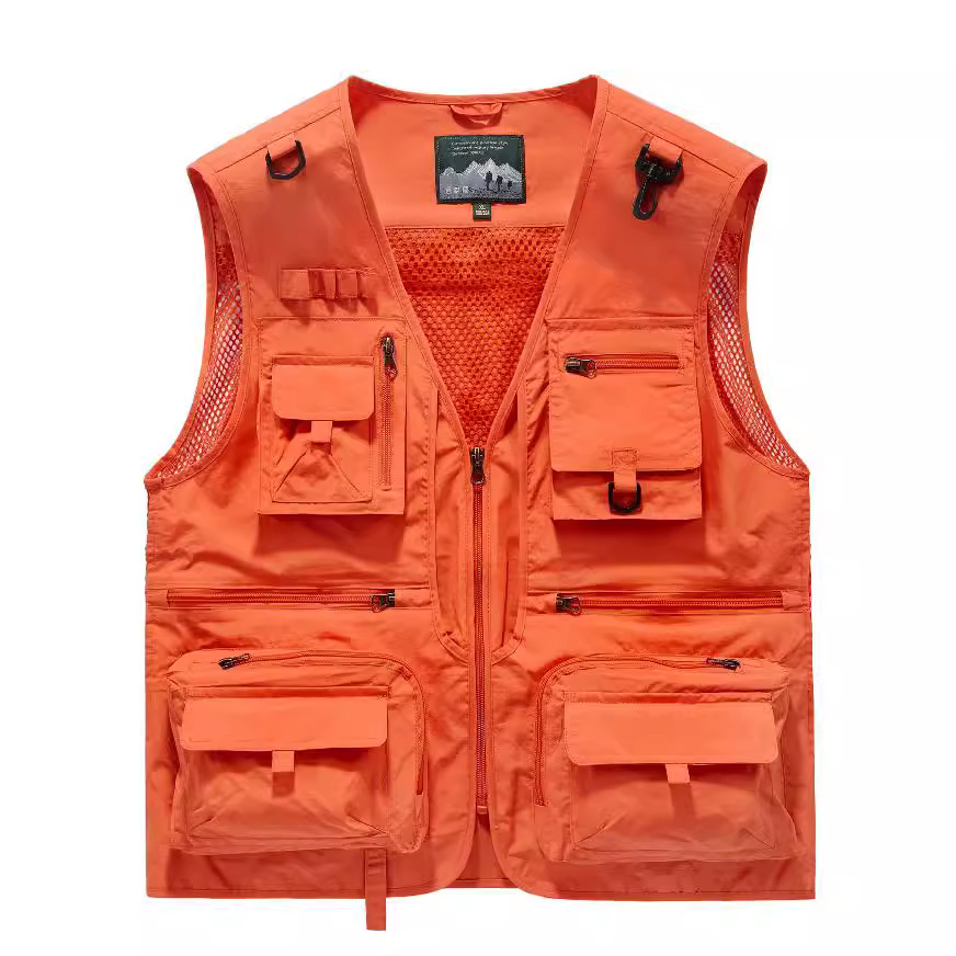 Mesh chaleco de secado rápido moda ropa de trabajo hombre ocio al aire libre bolsillos de pesca fotografía chaleco de hombre