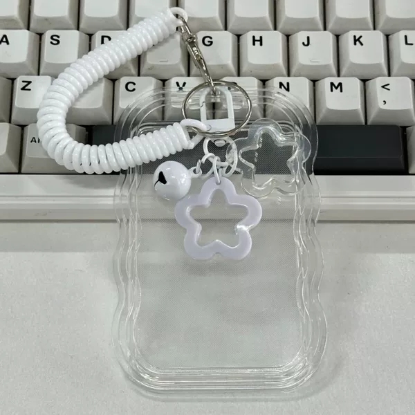 Transparent Card Holder for Students, Bus Pass, Campus Meal Card, Fan Merchandise, 3inch Polaroid Photos, Xiaohongshu Spring Pendant Keychain