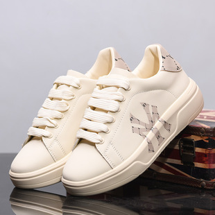 Mcqueen White Sneakers Genuine Leather Thick-Soled Men's Shoes Spring and Summer Height-Increasing Sneakers for Men and Women Couple Shoes Ky230 Height-Increasing and Wear-Resistant